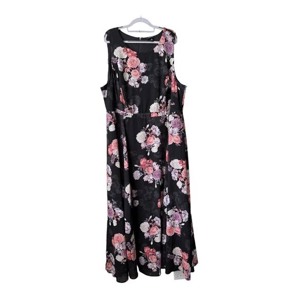 Torrid Dresses & Skirts - Torrid Dress Womens Plus Size 26 Black Floral Event Flowy Maxi Cottagecore Party